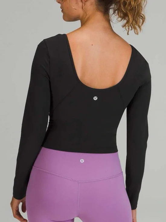 Lululemon Align Long Sleeve Shirt in Black Nulu, NWT, Size 8, Discontinued - Picture 2 of 6